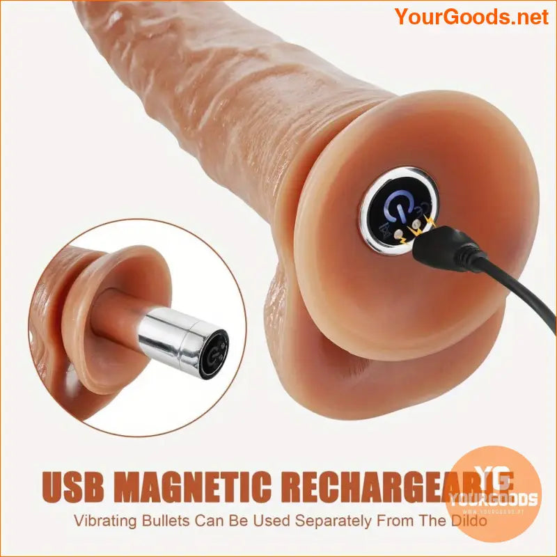 Realistic Vibrating StrapOn Dildo with Bullet Vibrator - YourGoods Online Shop