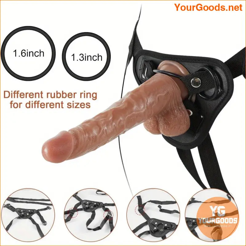 Realistic Vibrating StrapOn Dildo with Bullet Vibrator - YourGoods Online Shop