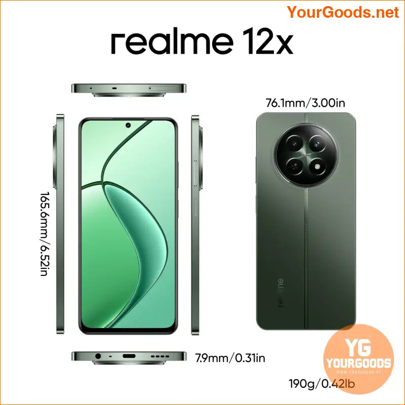 Realme 12X 5G Global Unlocked 6GB128GB 50MP AI Camera - YourGoods Online Shop