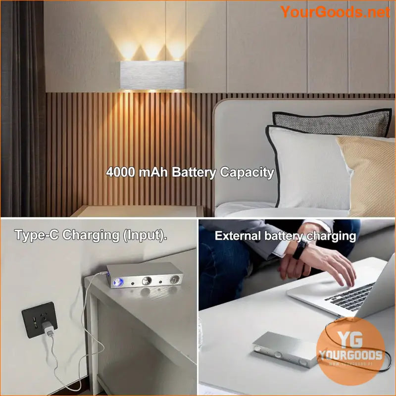 Rechargeable Adjustable Brightness TouchControl LED Wall Sconce - YourGoods Online Shop