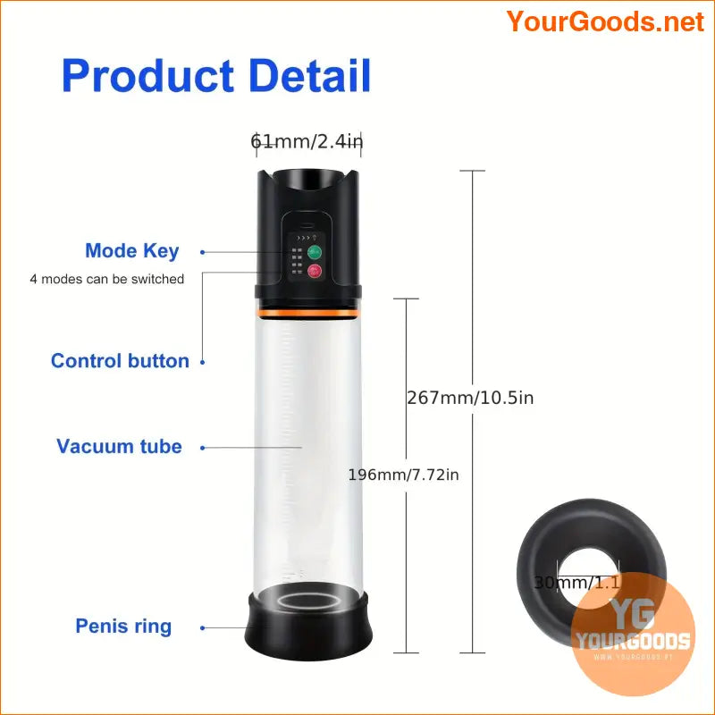 Rechargeable Electric Penis Pump with 4 Suction Modes - YourGoods Online Shop