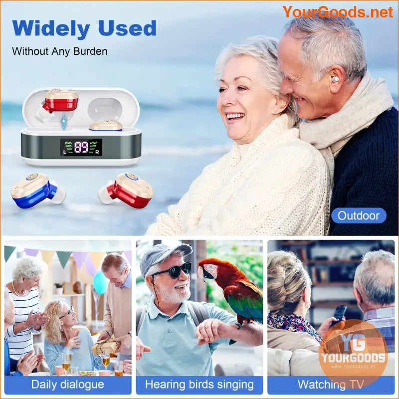 Rechargeable Invisible Hearing Aids with Noise Cancelling for Seniors - YourGoods Online Shop