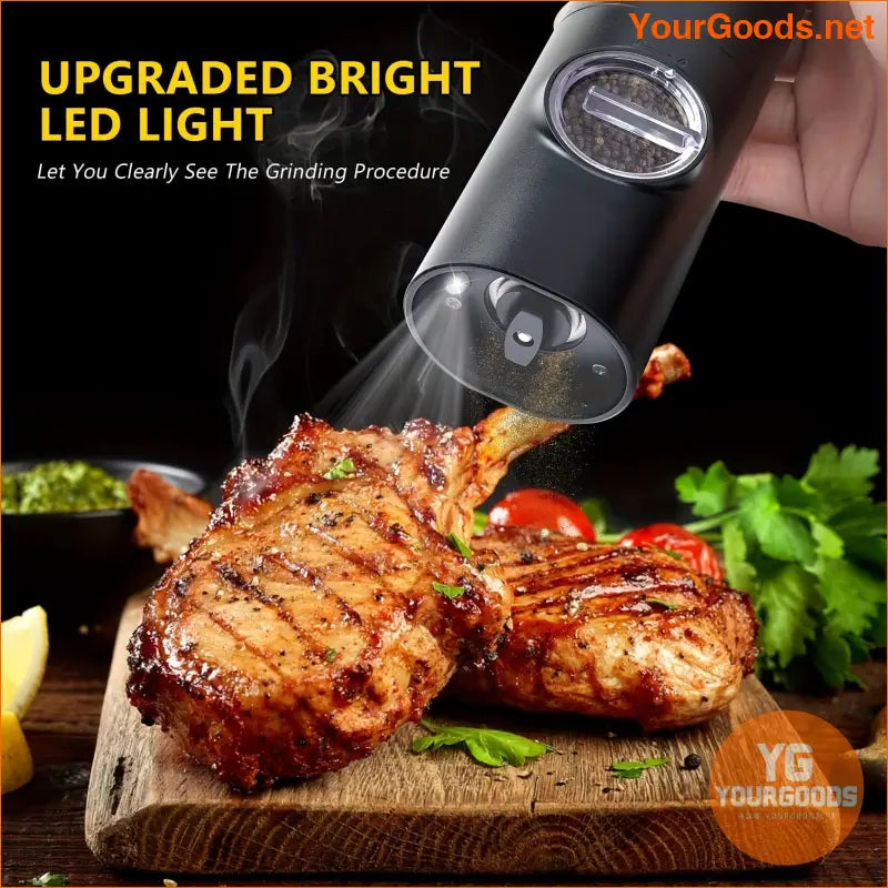 Rechargeable LED Salt and Pepper Grinder with Adjustable Coarseness - YourGoods Online Shop