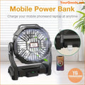 Rechargeable Portable Powerhouse Fan with LED Stepless Speed - YourGoods Online Shop