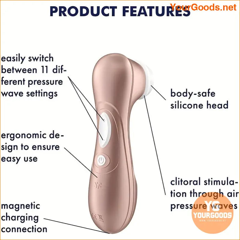 Rechargeable Rose Gold AirPulse Clitoris Stimulator - YourGoods Online Shop