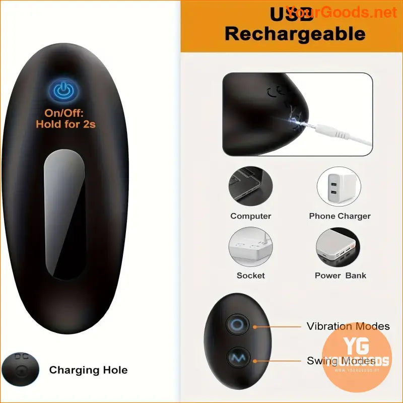 RemoteControl Prostate Massager 5Swing 10Mode Vibrator - YourGoods Online Shop