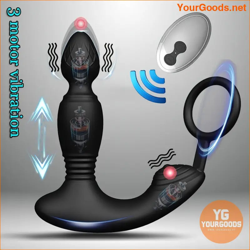 RemoteControl Thrusting Anal Vibrator Ring with 3 Motors - YourGoods Online Shop