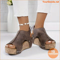 Retro High Heel ClosedToe Sandals for Summer - YourGoods Online Shop