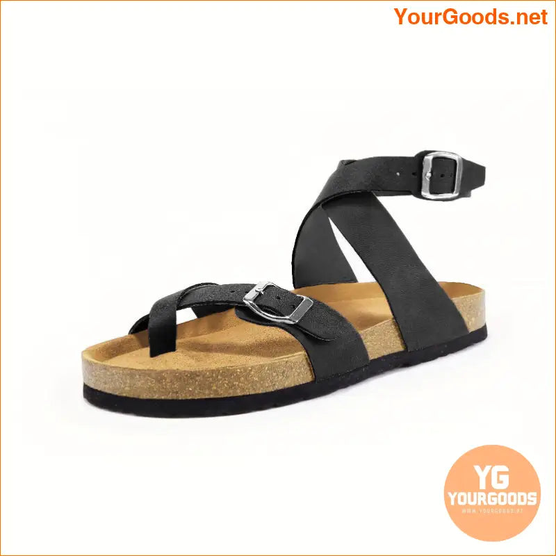 Retro Womens Flat Cork Toe Loop Sandals - YourGoods Online Shop