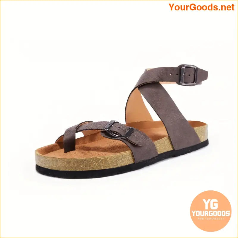 Retro Womens Flat Cork Toe Loop Sandals - YourGoods Online Shop