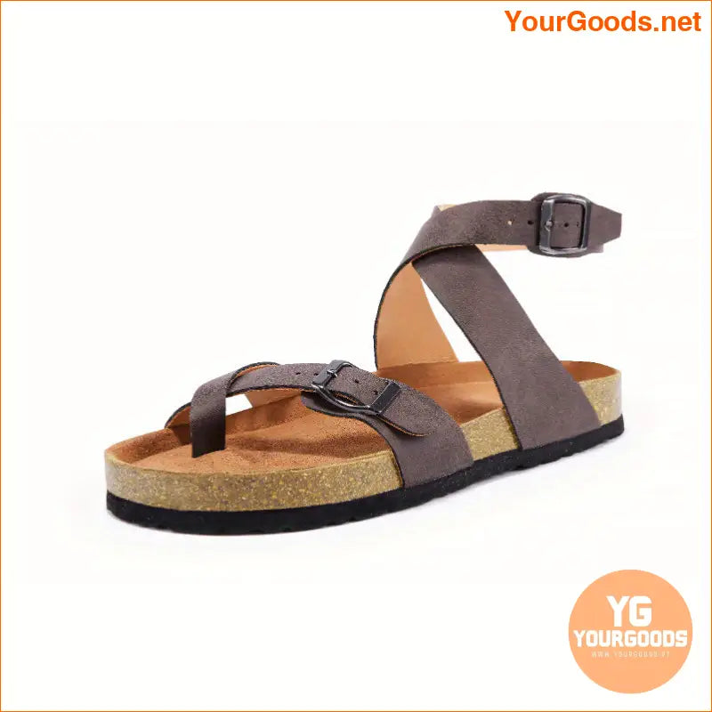 Retro Womens Flat Cork Toe Loop Sandals - YourGoods Online Shop