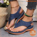 Retro Womens Wedge Sandals with Ankle Buckle Strap - YourGoods Online Shop