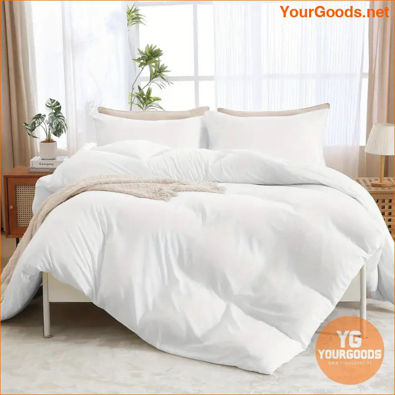 Reversible 3Piece Soft Brushed Microfiber Duvet Set - YourGoods Online Shop