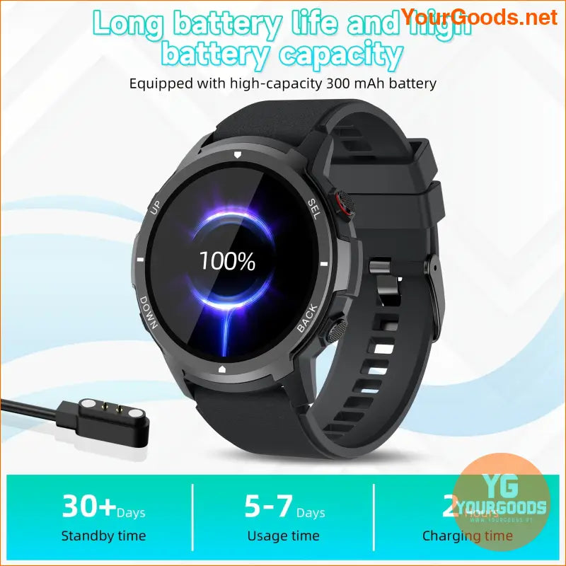 S52 Smart Mens Watch Wireless Calls Sleep Monitor IP68 110 Sports Modes - YourGoods Online Shop