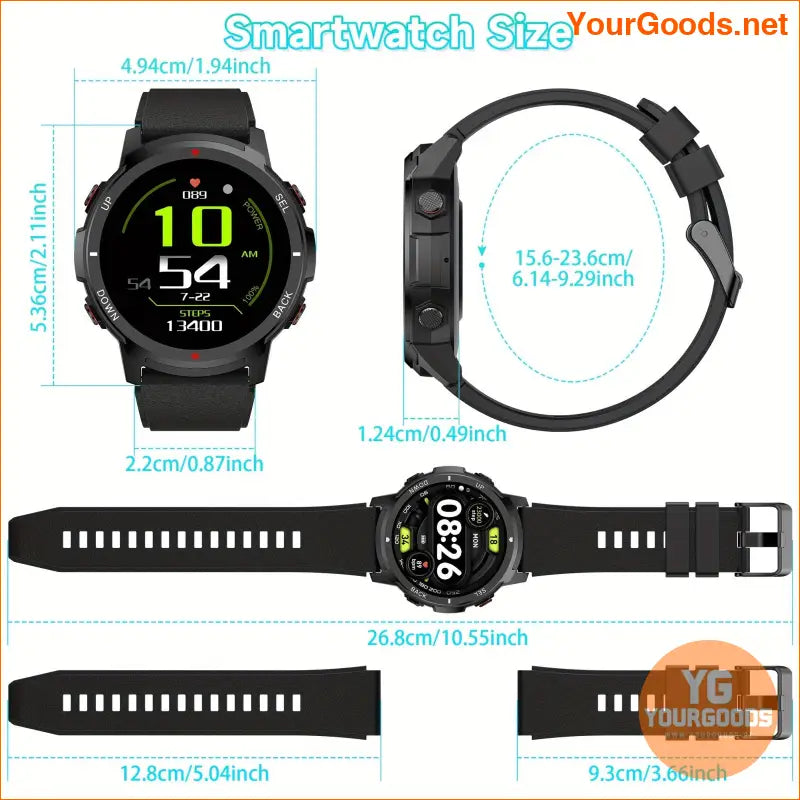 S52 Smart Mens Watch Wireless Calls Sleep Monitor IP68 110 Sports Modes - YourGoods Online Shop