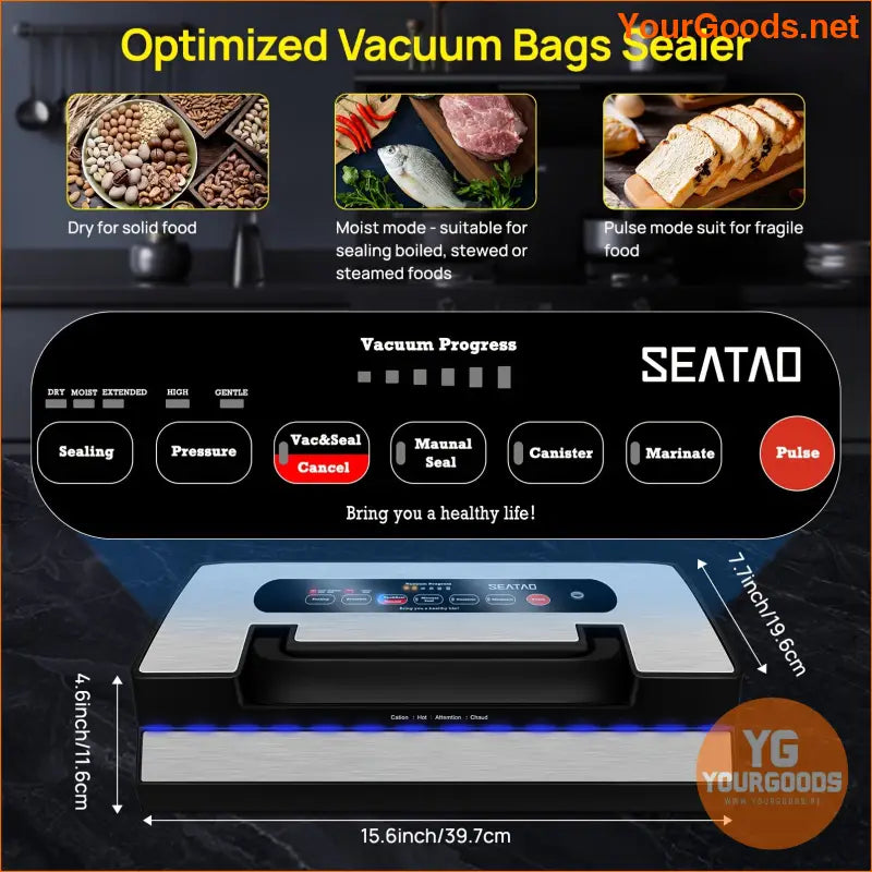 SEATAO VH5188 Commercial Vacuum Sealer Multifunction 90kPa Double Seal - YourGoods Online Shop