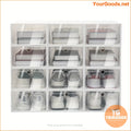 Set of 20 Foldable Clear Plastic Shoe Boxes - YourGoods Online Shop