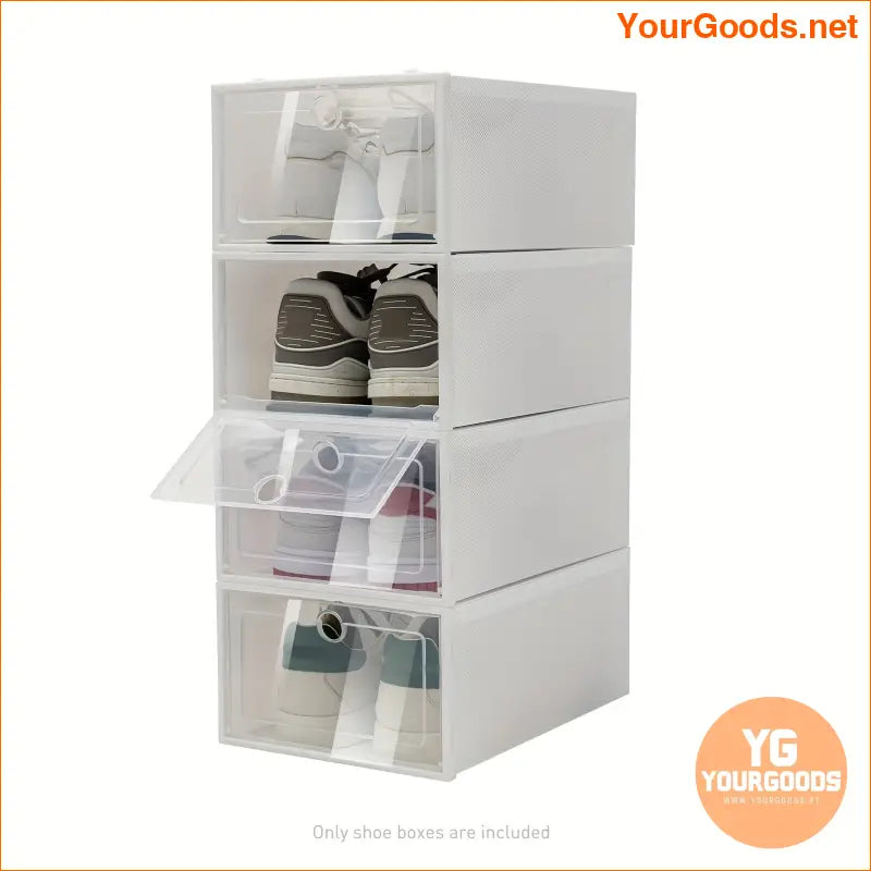 Set of 20 Foldable Clear Plastic Shoe Boxes - YourGoods Online Shop