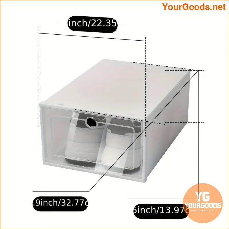 Set of 20 Foldable Clear Plastic Shoe Boxes - YourGoods Online Shop