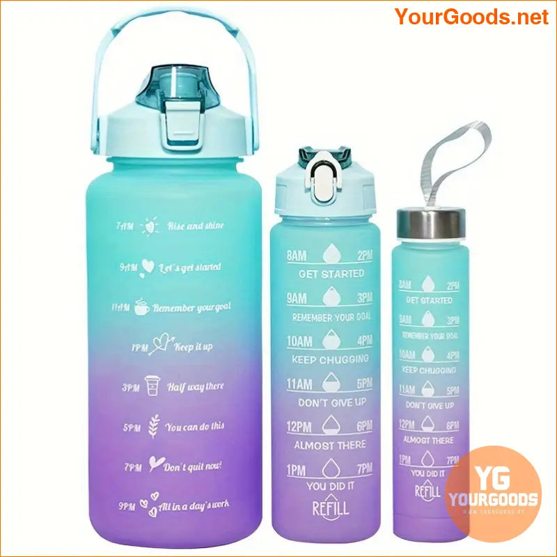 Set of 3 Water Bottles with Straws - YourGoods Online Shop