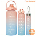 Set of 3 Water Bottles with Straws - YourGoods Online Shop