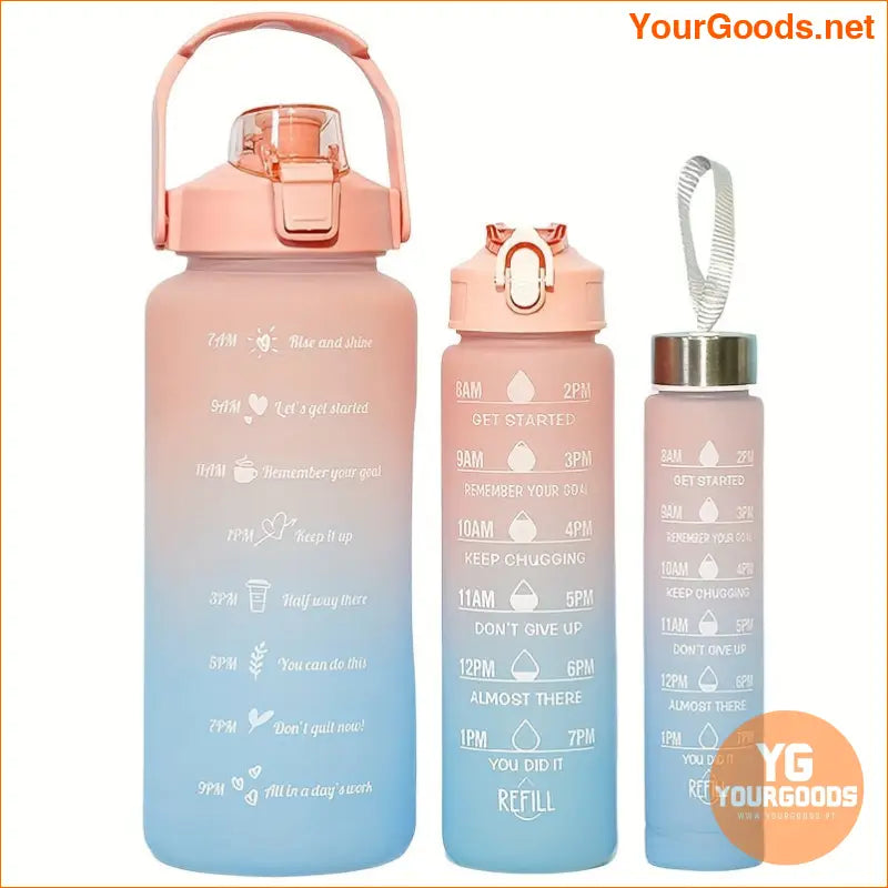 Set of 3 Water Bottles with Straws - YourGoods Online Shop