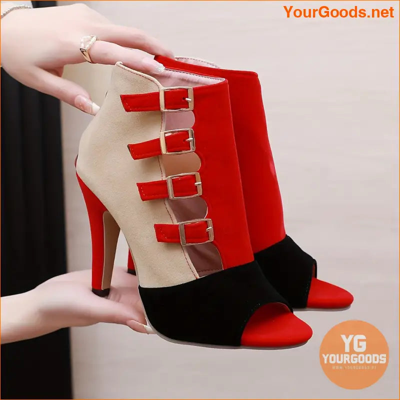 Sexy Buckle Strap Peep Toe Stiletto Sandals - YourGoods Online Shop