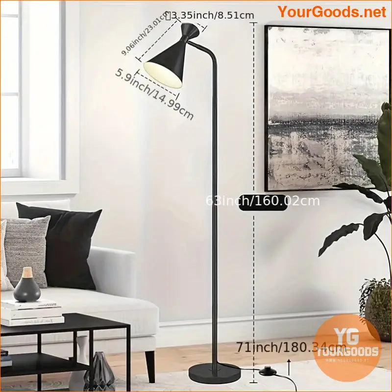 Sleek Adjustable Black Floor Lamp with Foot Switch - YourGoods Online Shop