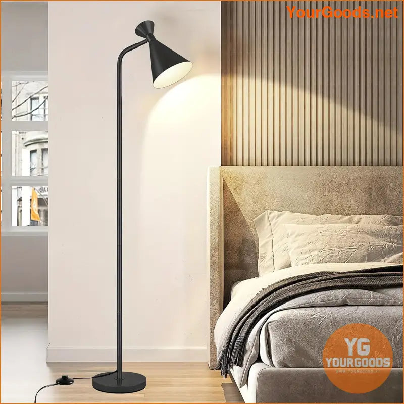 Sleek Adjustable Black Floor Lamp with Foot Switch - YourGoods Online Shop