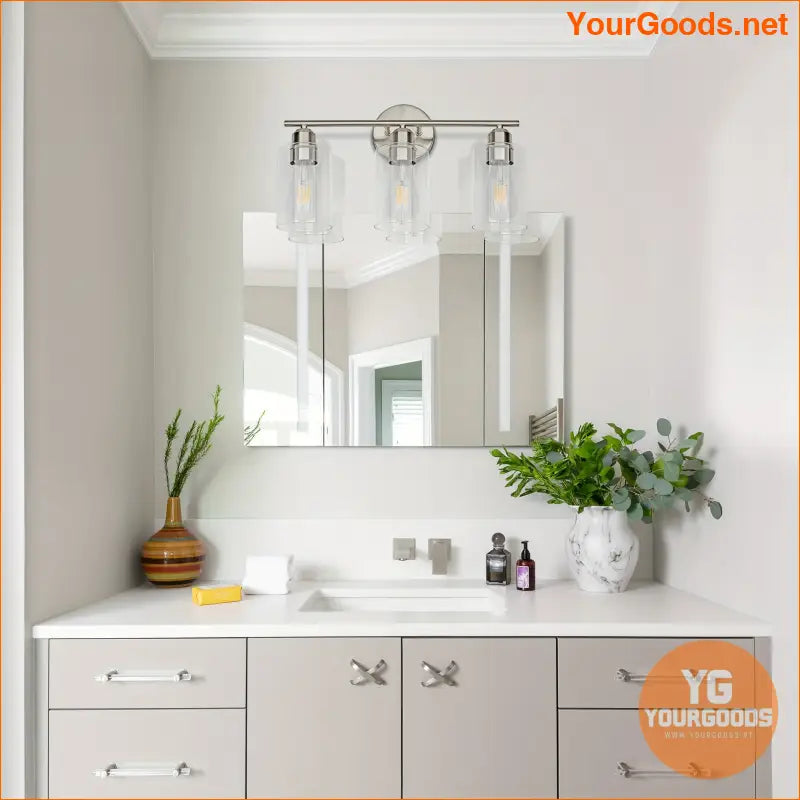 Sleek Brushed Nickel 3Light Adjustable Wall Sconce - YourGoods Online Shop