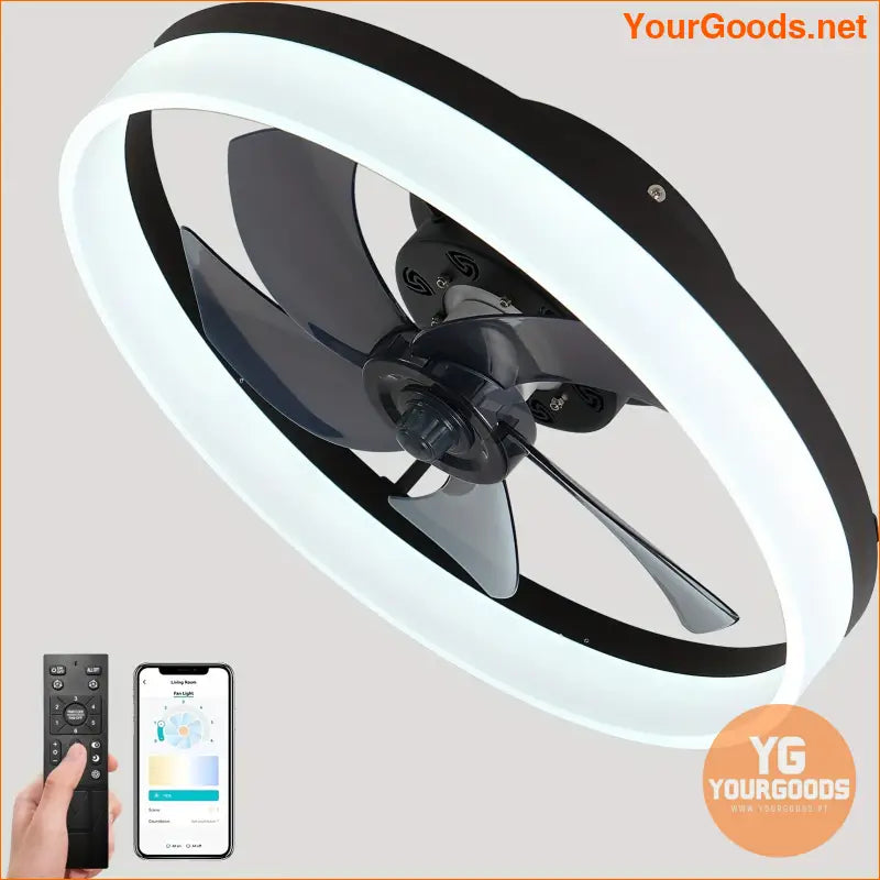 Sleek Flush Mount LED Ceiling Fan with 6 Speeds - YourGoods Online Shop