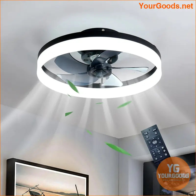 Sleek Flush Mount LED Ceiling Fan with 6 Speeds - YourGoods Online Shop