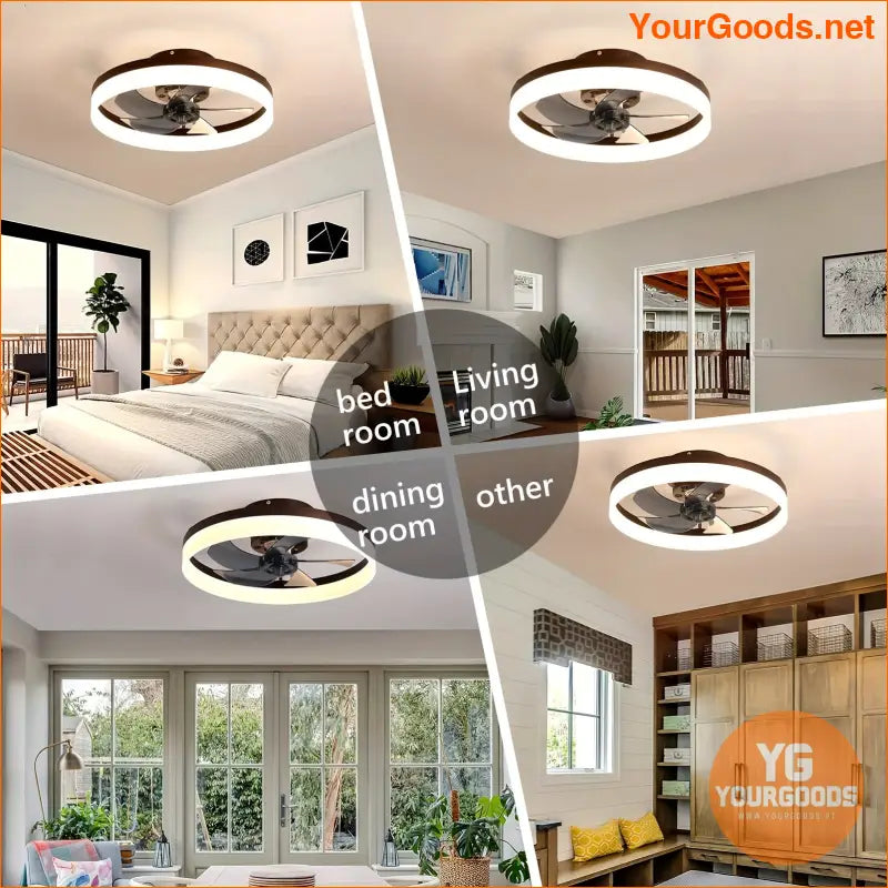 Sleek Flush Mount LED Ceiling Fan with 6 Speeds - YourGoods Online Shop