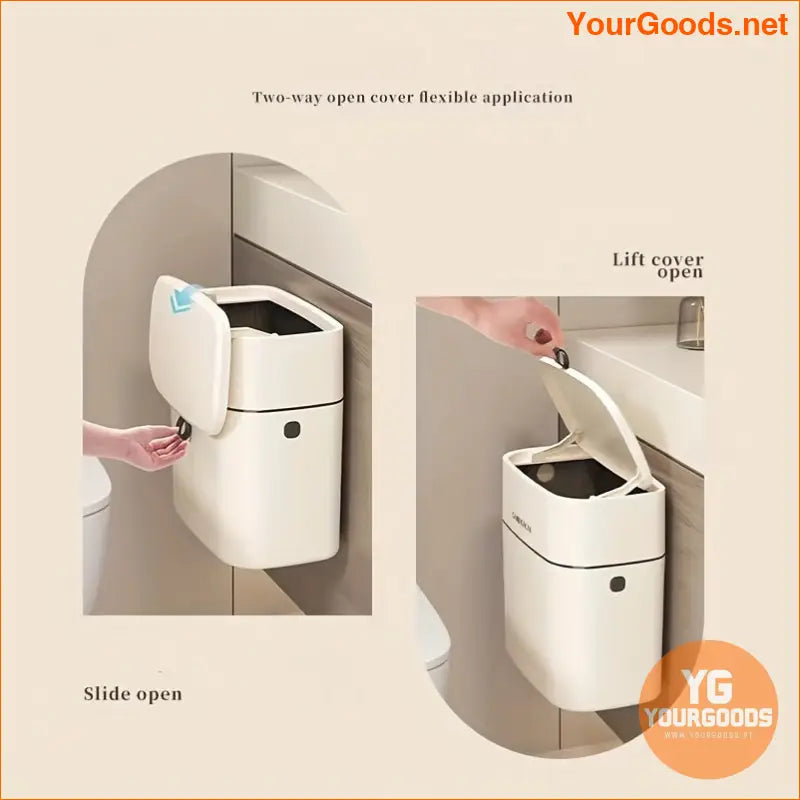 Sleek Wall Mounted High Capacity Trash - Space-Saving Garbage Can for Home Use - Perfect for Living - YourGoods Online Shop