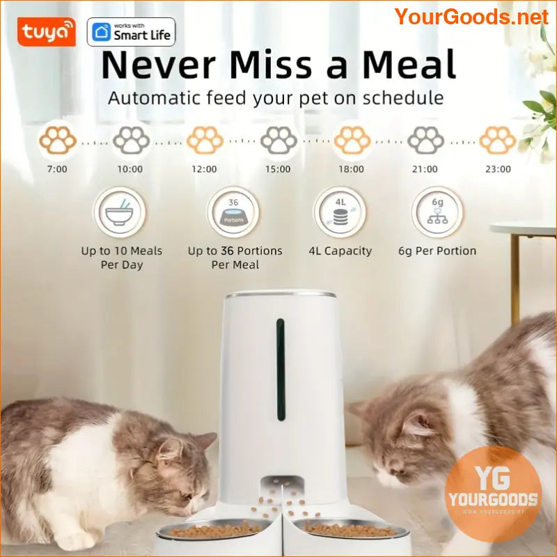 Smart Feeder Pro 4L WiFi Automatic Pet Feeder with Remote Control - YourGoods Online Shop