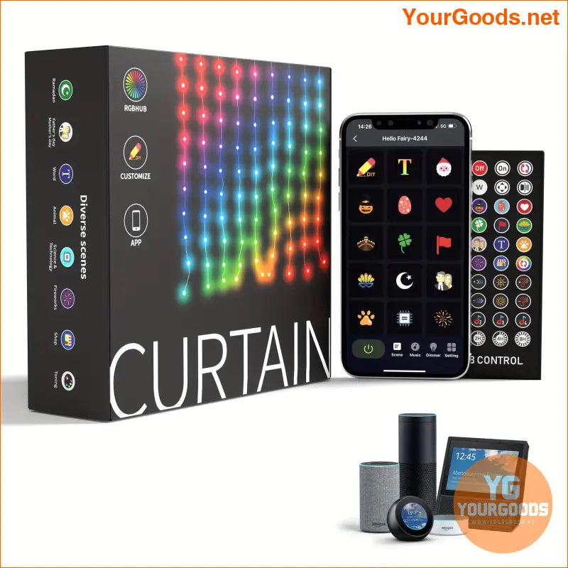 Smart RGB Curtain Lights Voice App Control Music Sync - YourGoods Online Shop