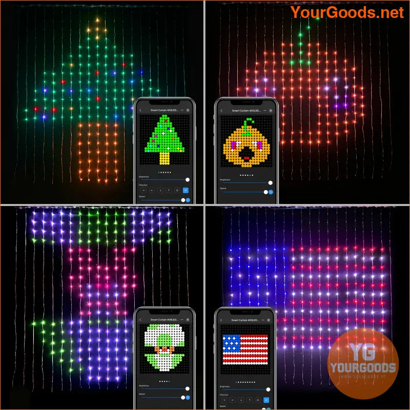 Smart RGB Curtain Lights Voice App Control Music Sync - YourGoods Online Shop