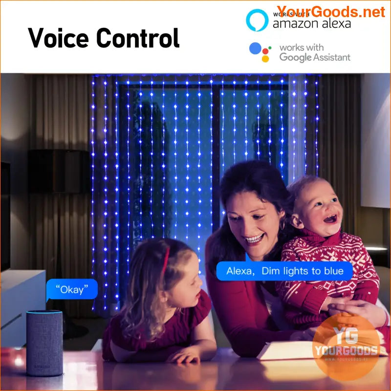 Smart RGB Curtain Lights Voice App Control Music Sync - YourGoods Online Shop