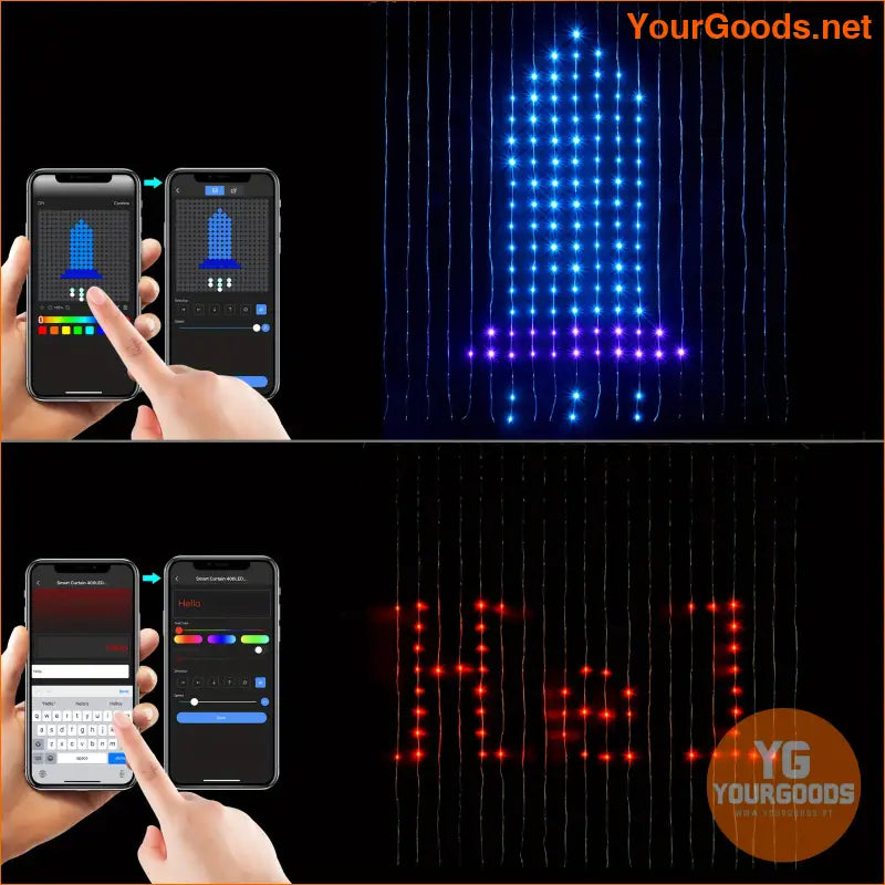 Smart RGB Curtain Lights Voice App Control Music Sync - YourGoods Online Shop