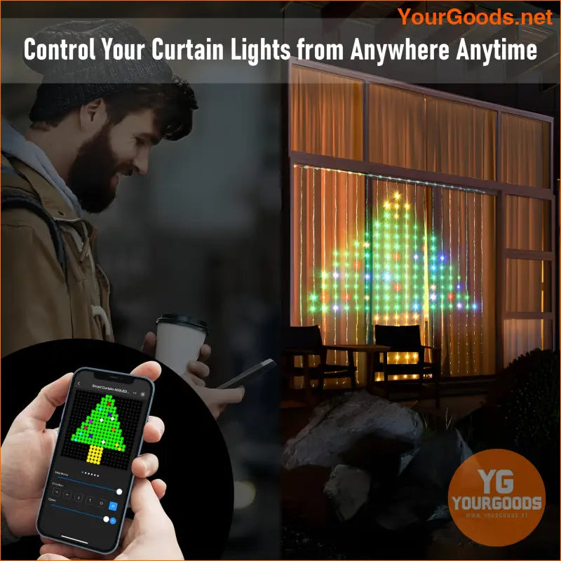 Smart RGB Curtain Lights Voice App Control Music Sync - YourGoods Online Shop