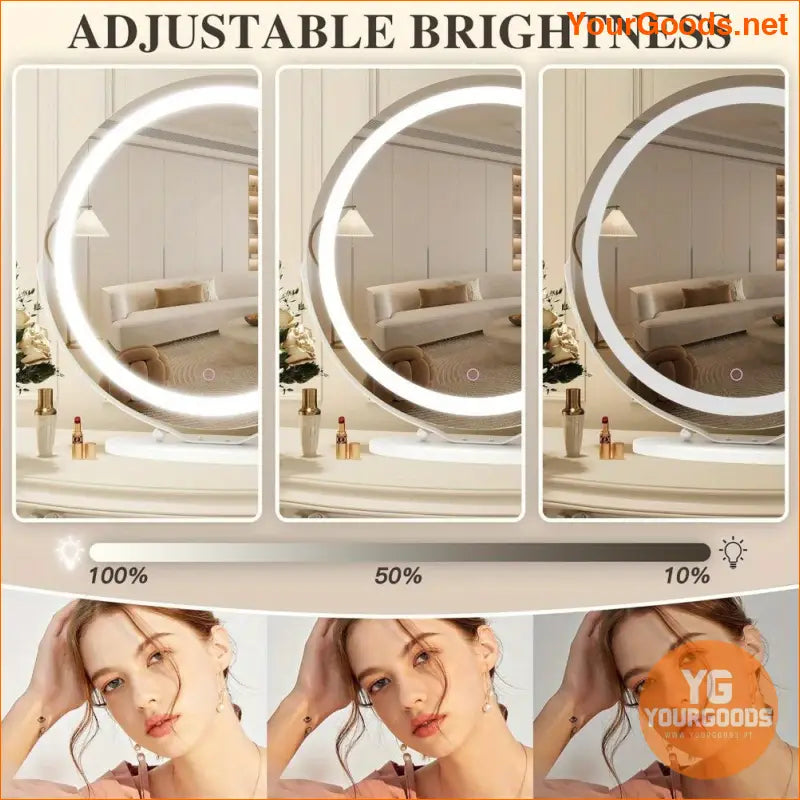 Smart Touch 20 LED Vanity Mirror Dimmable 360 Rotation - YourGoods Online Shop