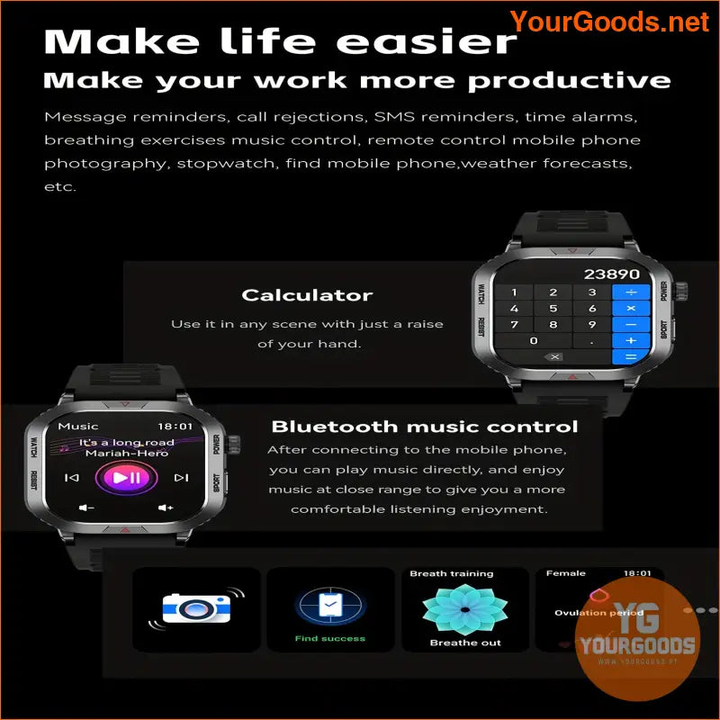 Smart Watch Calls Sports Fitness Sleep Tracker - YourGoods Online Shop