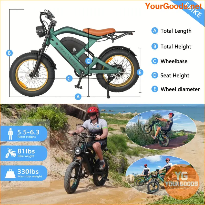 SMARTRAVEL ZM22 48V 20Ah Electric Bike - YourGoods Online Shop