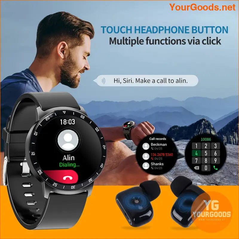 Smartwatch with Earbuds 139 IPS Long Standby - YourGoods Online Shop