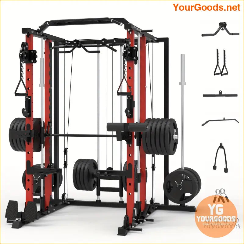 Smith Machine with Dual Pulley LAT System 2200lbs - YourGoods Online Shop