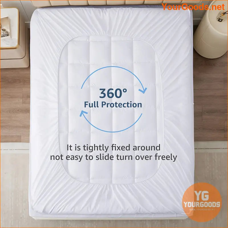 Soft Quilted 450GSM Plush Mattress Pad Hypoallergenic NonSlip Deep Pocket - YourGoods Online Shop