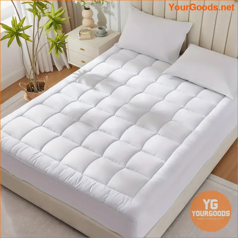 Soft Quilted 450GSM Plush Mattress Pad Hypoallergenic NonSlip Deep Pocket - YourGoods Online Shop