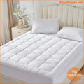 Soft Quilted 450GSM Plush Mattress Pad Hypoallergenic NonSlip Deep Pocket - YourGoods Online Shop