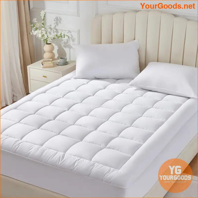 Soft Quilted 450GSM Plush Mattress Pad Hypoallergenic NonSlip Deep Pocket - YourGoods Online Shop