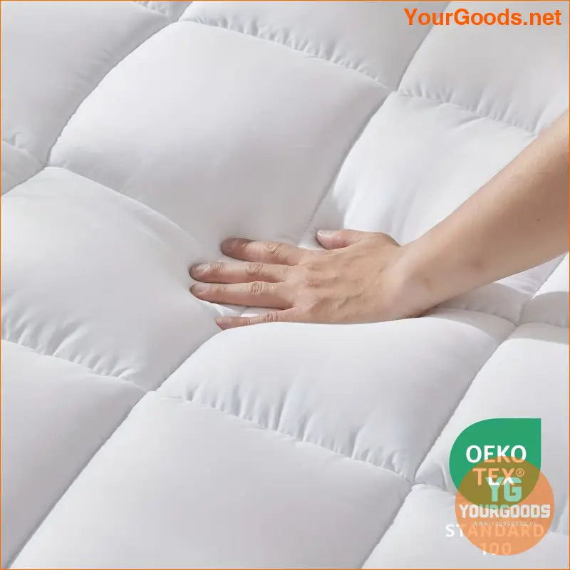 Soft Quilted 450GSM Plush Mattress Pad Hypoallergenic NonSlip Deep Pocket - YourGoods Online Shop